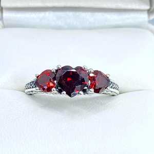 Anillo de Plata de Ley 925 con Zirconia en Forma de Corazón, Chapado en Rodio, Certificado Cristiano, para Mujer - Product Image 3