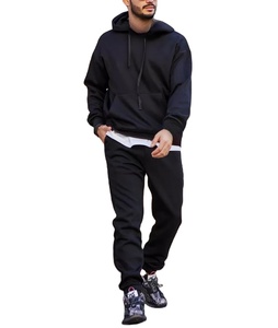 Chándal para hombre, a la moda sudaderas con capucha, trajes para hombre, conjuntos de logotipo personalizado, sudadera, pantalones de chándal, jersey con capucha de lana para primavera y otoño, conjunto de 2 piezas - Product Image 1