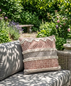 Elegante Funda de Almohada Tejida Clay Horizon con Encaje, Funda de Cojín de Algodón para Sofá, Sala de Estar, Dormitorio - Product Image 1