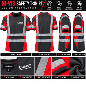 Men's <b>Hi</b> <b>Vis</b> Safety <b>T</b> <b>Shirt</b> Short Sleeve Reflective Workwear Construction Work <b>Shirt</b> High Visibility Safety - Product Image 6
