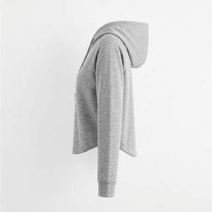 Custom Cute <b>Black</b> Graphic Crop Hoodie <b>Womens</b> Grey Raglan Sleeve Pullover Sweatshirt Short Hooded Tops Wholesale Factory - Product Image 4