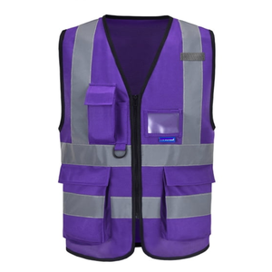 Custom High Visibility Reflective Shirt Safety <b>Vest</b> with Pockets, Breathable Mesh Construction Workwear for Men <b>Women</b>, OEM Logo - Product Image 6