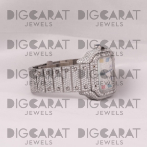 Reloj de Pulsera Unisex de Lujo con Moissanita y Cuarzo, 41 mm, Cuadrado, Esfera Multicolor, Números Romanos, Analógico, Resistente al Agua, con Incrustaciones de Diamantes - Product Image 2