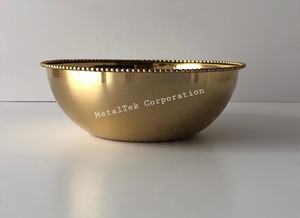 Exquisito cuenco de chocolate de fruta de lujo moderno de estilo árabe chapado en oro forma redonda para regalar postre personalizable pistacho - Product Image 4