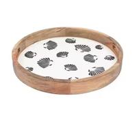 Plateau de service moderne en MDF laqué, motif horizontal rouge et jaune, fait main, cadeau décoratif pour la maison et la cuisine