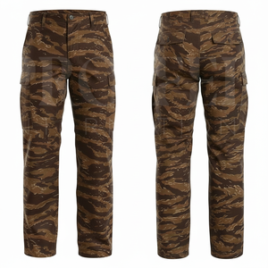 Pantalon camouflage taille haute confortable en mélange de coton grande taille, avec logo personnalisé, pour le travail, respirant et utilitaire - Product Image 2
