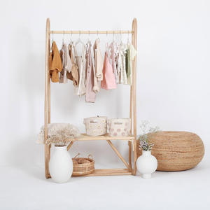 Accesorios para el hogar, percheros colgantes de ratán para ropa, perchero ecológico con estante de almacenamiento - Product Image 5