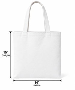 <b>White</b> Canvas Tote <b>Bag</b> 16x14 Inches Open Top Minimalist Style - Product Image 2