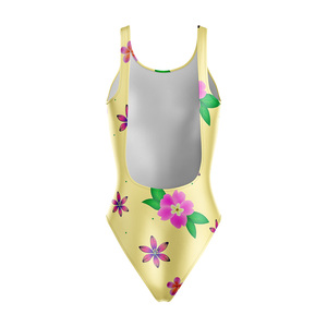 Traje de Baño de Una Pieza con Estampado de Transferencia de Calor Personalizado, de Alta Calidad, con Estampado Floral 3D, Elástico en Cuatro Direcciones, Cuello Redondo sin Costuras - Product Image 6