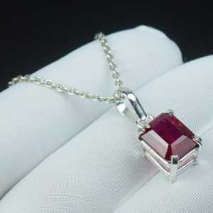 จี้ทับทิมแดงวินเทจ เงินแท้ 925 สร้อยคอเรียบหรู ของขวัญสุดพิเศษสำหรับเธอ ประจำเดือนเกิดกรกฎาคม - Product Image 5