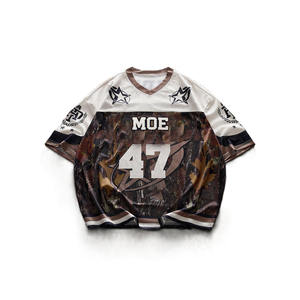 Maillot de football américain personnalisé en sublimation camouflage, respirant, en maille, col en V, uniforme d'équipe, fournisseur en gros OEM - Product Image 2
