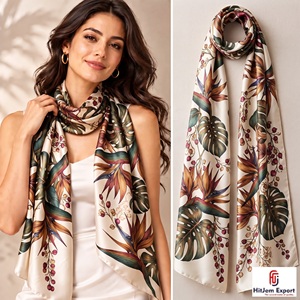 Bufanda Larga Premium de Tela Suave, Impresión Personalizada, Etiqueta Blanca, MOQ Bajo, Fabricante Textil OEM ODM - Product Image 5