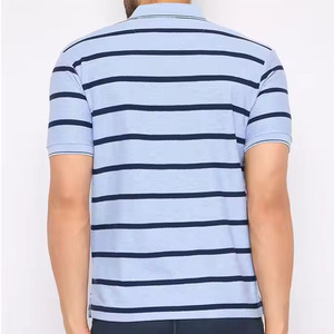 เสื้อเชิ้ตแขนสั้นผู้ชายทรงสลิมฟิต ผ้าถัก 100% คอตตอน ระบายอากาศได้ดี ลายเรียบ ดีไซน์ปกเสื้อตัดสี น้ำหนัก 180 กรัม - Product Image 4