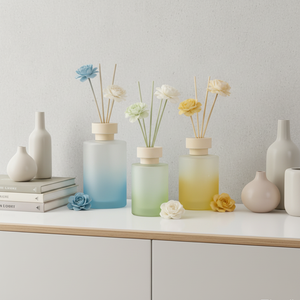 Diffuseur de parfum minimaliste en verre transparent 100ml 150ml avec bouchon en bois pour la maison et le bureau, toutes saisons - Product Image 2