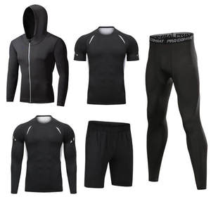 Conjunto de Compresión Personalizado, Camiseta de Compresión de Manga Larga, Pantalones Cortos de Compresión, Secado Rápido, Absorción de Humedad, Elástico, para Fitness, Gimnasio, Running - Product Image 4