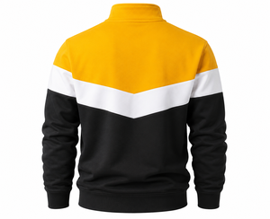 Nouveau Sweat-shirt Homme Color Block à Col Montant et Fermeture Éclair, Coupe Droite, Tricoté Décontracté pour l'Automne, avec Service OEM - Product Image 4