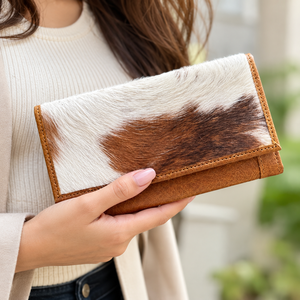 Western Style Genuine Cowhide Leather <b>Wallet</b> RFID Blocking Large Capacity Purse Custom <b>Wallets</b> Purse Multi-Card <b>Money</b> Clutch - Product Image 3