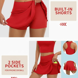 Women's Breathable Tennis Skirt <b>Set</b> For Women's Training & Matches Customizable Colors Logo Printing Women's <b>Sets</b> Easy To Wear - Product Image 5