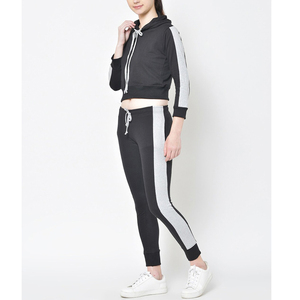 Women Custom Tracksuit Set Two Piece Crop <b>Hoodie</b> Jogger Pants Sportswear Athletic Outfit Fashion Activewear Set Formal Front - Product Image 4