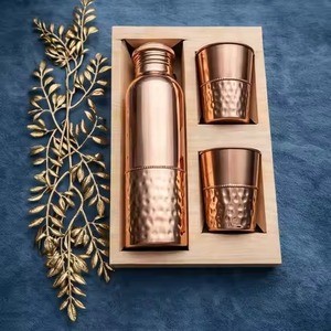 Copper Water <b>Bottle</b> With Bohemian Pattern Portable Travel <b>Flask</b> With Lid Modern Design - Product Image 5