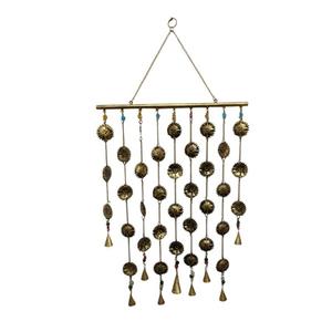 Campana de vaca pintada a mano, chapada en oro, con cadena de viento, decoración colgante, artículo de regalo - Product Image 4