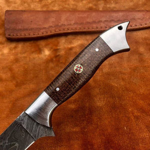 Cuchillo de Pesca Personalizado Hecho a Mano Burraq, Hoja de Acero de Damasco, Cuchillo para Filetear, Funda de Cuero, Apto para Lavavajillas, 3.0 mm - Product Image 4