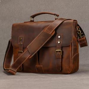 Bolso de Mano de Gran Capacidad Estilo Vintage para Uso Diario y Viajes, Maletín de Cuero Genuino para Portátil de 14 Pulgadas para Hombres - Product Image 5
