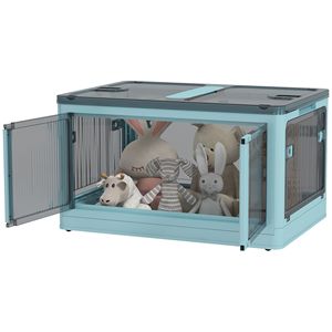 Contenitori Pieghevoli Blu a Forma di Cubo con Coperchi e Ruote - Product Image 1