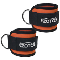 Attaches de cheville rembourrées en néoprène, sangles de machine à câble robustes à double anneau en D, logo personnalisé, fournisseur en gros