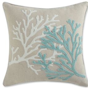 Coral Embroidered Cotton <b>Throw</b> Pillow <b>Cover</b> Square Decorative Cushion Case For <b>Sofa</b> Bed Living Room Home Decoration - Product Image 1