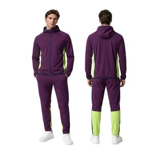 Conjunto Deportivo de 2 Piezas para Hombre, Color Verde Azulado, Spandex de Secado Rápido, Cuello Alto, Mangas Largas Raglán, para Entrenamiento de Fútbol y Gimnasio - Product Image 4