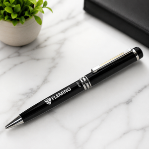 Bolígrafo de negocios personalizable Nombre personalizado Impreso 0,5mm Calidad Negro Plata Acabado Novedad Metal Ideas de regalo - Product Image 1