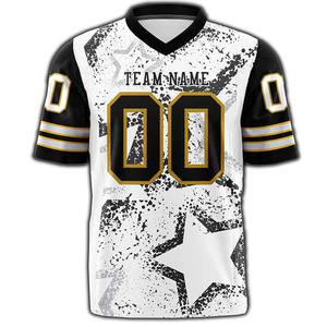 Camiseta de Fútbol Americano Personalizada INDEX para Hombre, Cuello en V, Manga Corta, Impresión Sublimada, Rojo, Blanco y Dorado 00, Transpirable, Corte Regular - Product Image 6