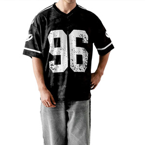 Camiseta Deportiva de Fútbol Americano Negra de Primera Calidad, Cuello en V, Patrón de Camuflaje, Logotipo Personalizado, Servicio de Etiqueta Privada OEM, Venta al Por Mayor - Product Image 1