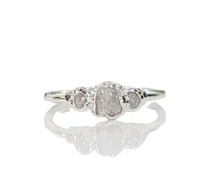 Naturale con zircone anello da donna 925 in argento Sterling fatto a mano stile Band donna anello gioielli regalo per lei il giorno speciale