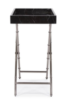 Table basse rectangulaire moderne en faux marbre noir avec structure métallique pour salon et mobilier de maison