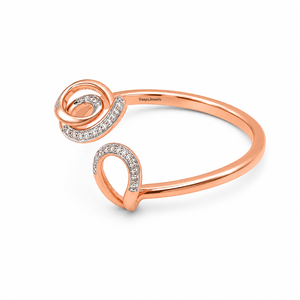 Anillo de Diamantes de Oro Rosa para Mujer, Diamante Redondo Cultivado en Laboratorio, Joyería Romántica de Compromiso en Oro de 10K, 14K, 18K, Plata 925, 935 - Product Image 3