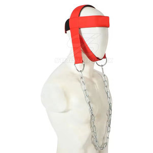 Arnés de cabeza ajustable para entrenamiento de cuello con acolchado cómodo y cadena resistente para entrenamiento muscular en el gimnasio y uso en casa - Product Image 3
