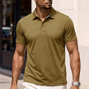 Chemises polo pour hommes en gros, polyester respirant, polo de golf, fournisseur de vêtements avec logo personnalisé - Product Image 3