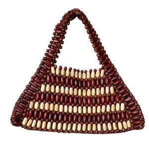 Nouvelle collection à la mode de sacs de perles pour femmes décontracté gris couleur fronde sacs de perles faits à la main - Product Image 3