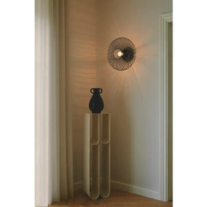 Lampe murale suspendue de forme ronde en maille noire, design moderne, pour la décoration de la maison, du salon, de la cuisine - Product Image 4