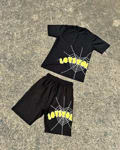 Conjunto de Camiseta y Pantalones Cortos Grises para Hombre, Estilo Urbano, Casual, Transpirable, de Manga Corta, 2 Piezas, Personalizable - Product Image 6