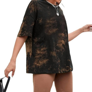 Camiseta Oversize Casual Tie Dye para Mujer, Top Gráfico Moderno con Cuello Redondo y Mangas Cortas, Ajuste Holgado y Suave, Moda de Verano - Product Image 6
