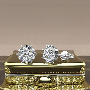 Pendientes de Botón Clásicos Starspire de Plata de Ley 925 con Moissanita VVS de Color D de 6.5mm, Chapados en Oro, Joyería Fina, Envío Rápido - Product Image 3