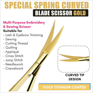 กรรไกรตัดเล็บสแตนเลสเคลือบทอง กรรไกรตัดหนังกำพร้า ใบมีดโค้ง ปลายแหลม สำหรับตกแต่งเล็บ ทนทาน ใช้งานได้หลากหลาย - Product Image 6