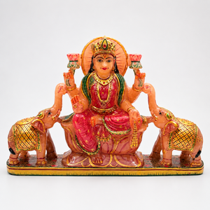 Hand Carved Lakshmi Goddess Statue With <b>Elephants</b> Religious Idol Decorative Temple Showpiece For Home <b>Decor</b> Pooja Worship Gift - Product Image 3
