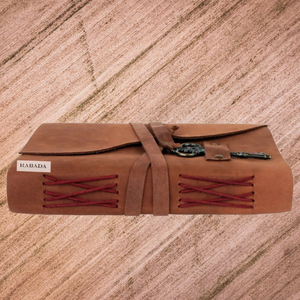 Antique Key Leather Bound Journal Travel Dairy Handmade Wood-free White Cotton Rug Paper Leather Customized Logo Spiral Journal - Product Image 2