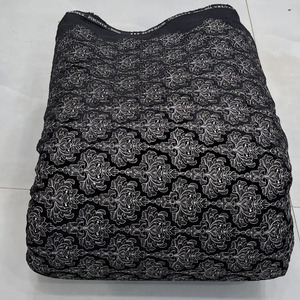 Velvet Embroidery Fabric Embroidered Silk Fabric Beaded Lace Fabric Luxury Fabric for Boutique Brands Apparel Sourcing Wholesale - Product Image 3
