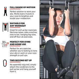 Correas Abdominales Acolchadas de Nylon Elite, Resistentes, Antideslizantes, Ajustables, Sin Estiramiento, para Entrenamiento de Fuerza del Core, Verticales - Product Image 5