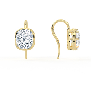 3ct cushion cut lab created <b>diamond</b> ear wire <b>dangles</b> 14k 18k solid gold 4 prong solitaire hanging pendants fine jewelry - Product Image 5